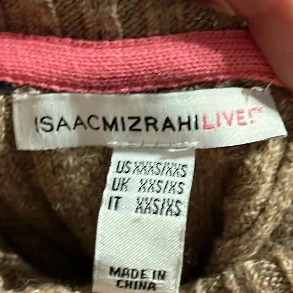 ISAACMIZRAHILIVE‎ women’s TAN PONCHO XXS Oversized party casual cotton polyester